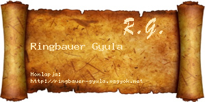 Ringbauer Gyula névjegykártya